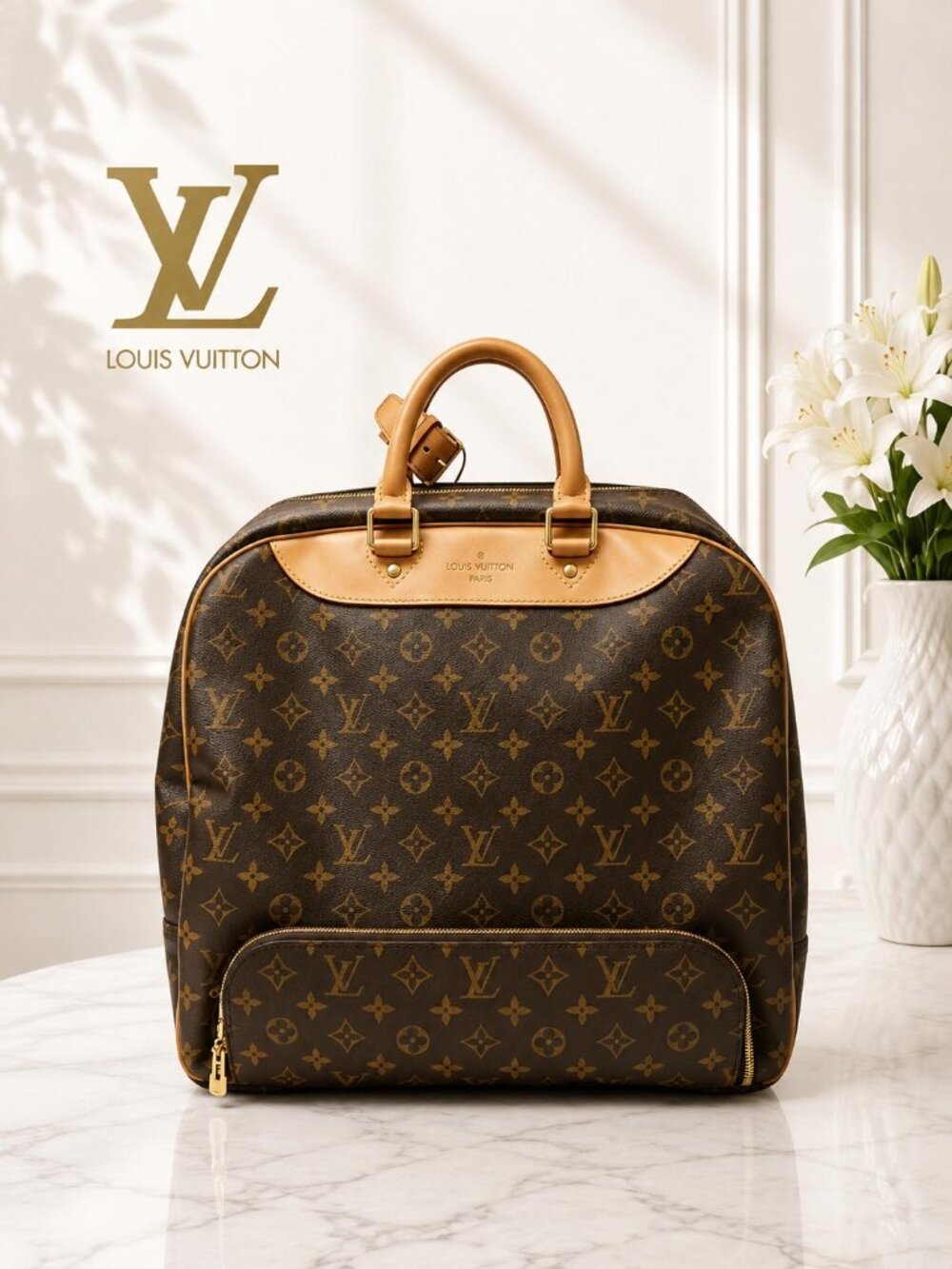 Authentic Louis Vuitton Evasion MM Monogram Travel Bag